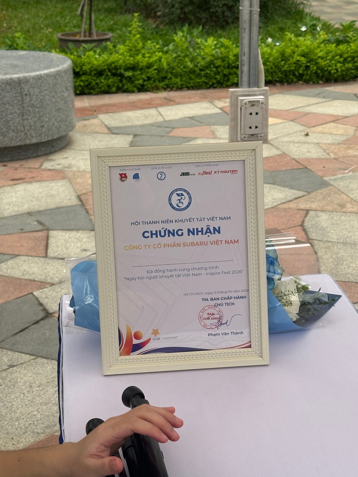 Chứng nhận đồng hành cùng chương trình "Inspire Fest 2026"